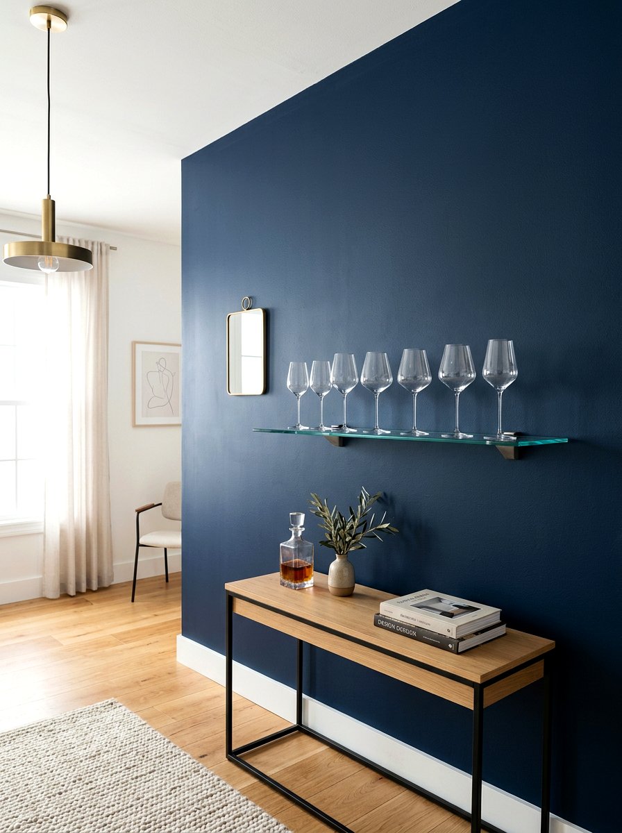 Floating glass shelf - 30 glassware display ideas