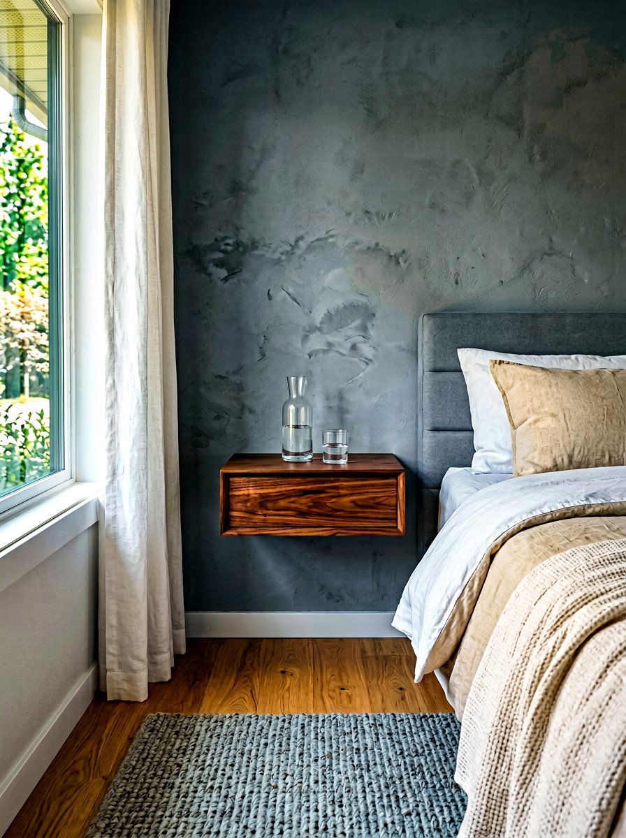 Floating nightstand - 30 minimalist bedroom storage ideas