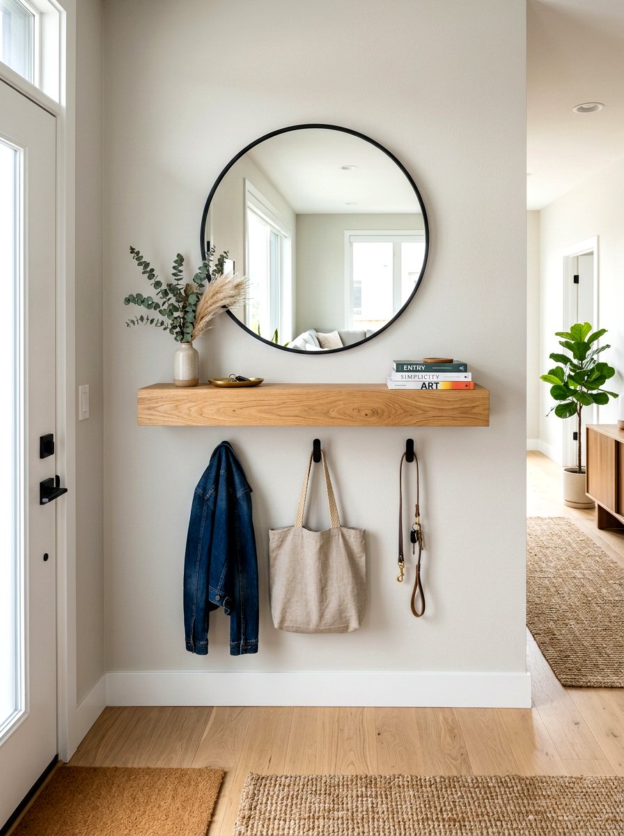 Floating shelf entryway - 30 entryway makeover ideas