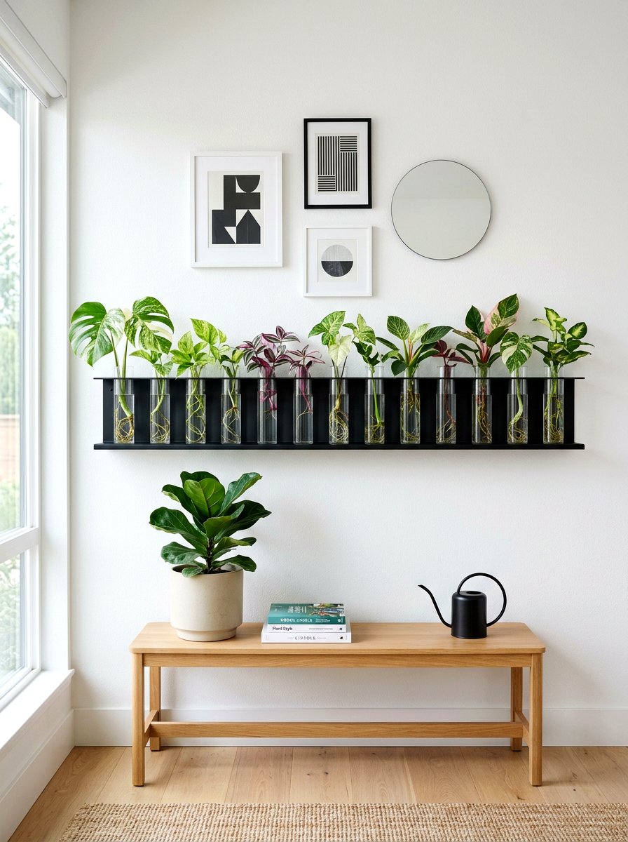 Floating shelf propagation station - 30 plant propagation station ideas