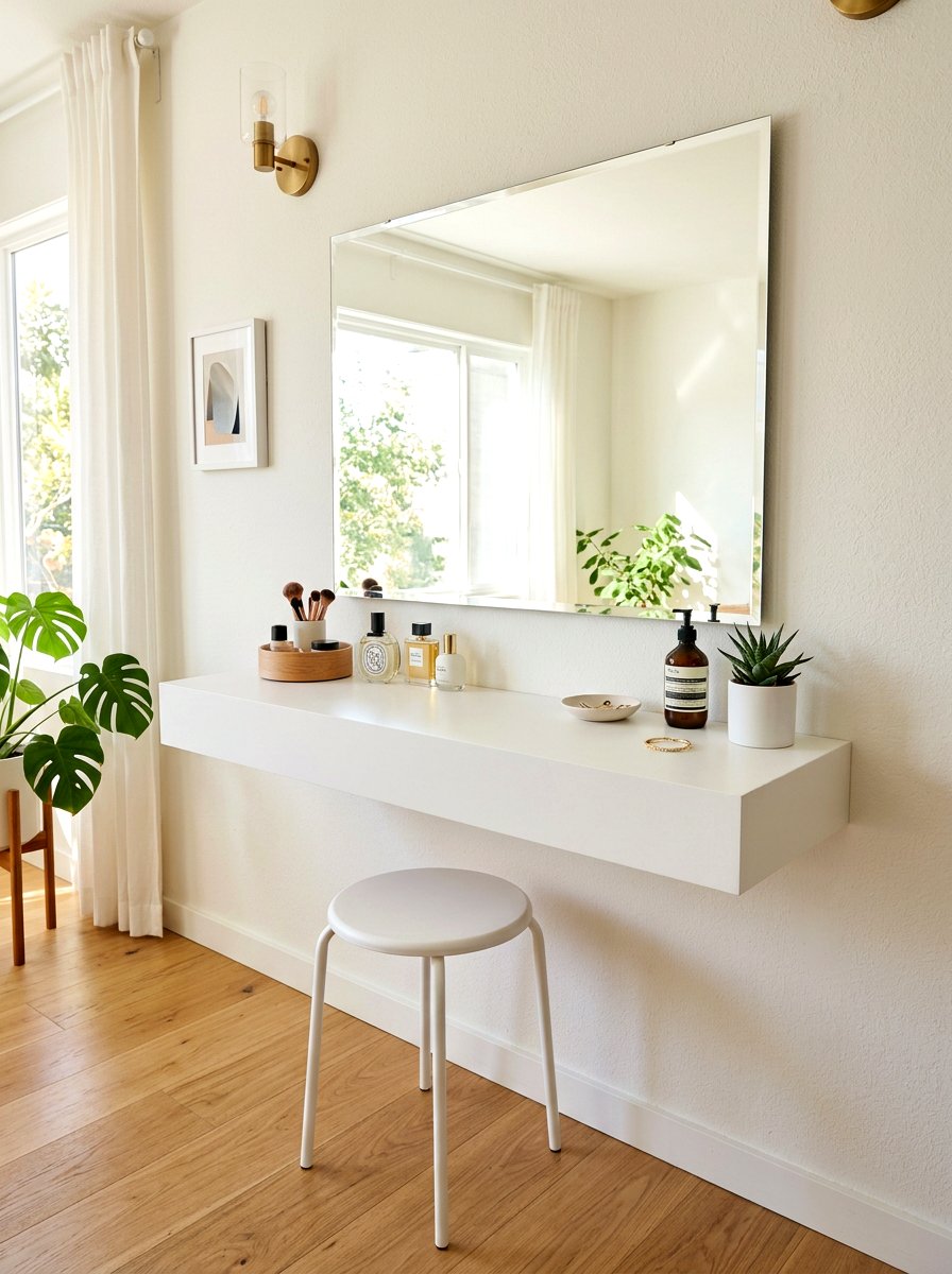 Floating shelf vanity - 30 beauty room ideas