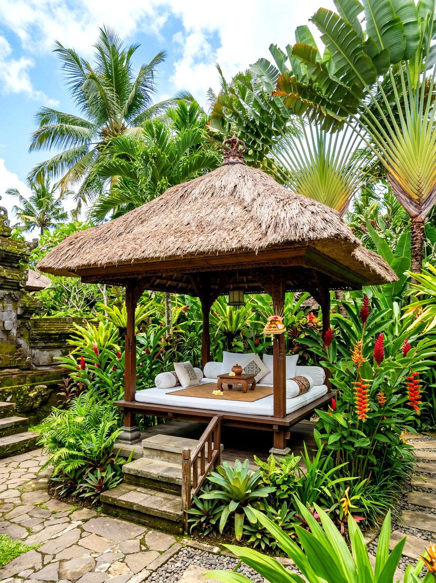 Floating steps across pool - 30 resort poolside patio ideas