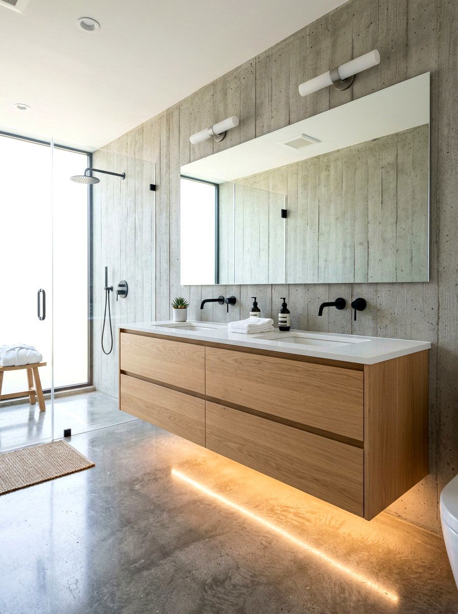 Floating vanity - 30 luxury hotel bath ideas