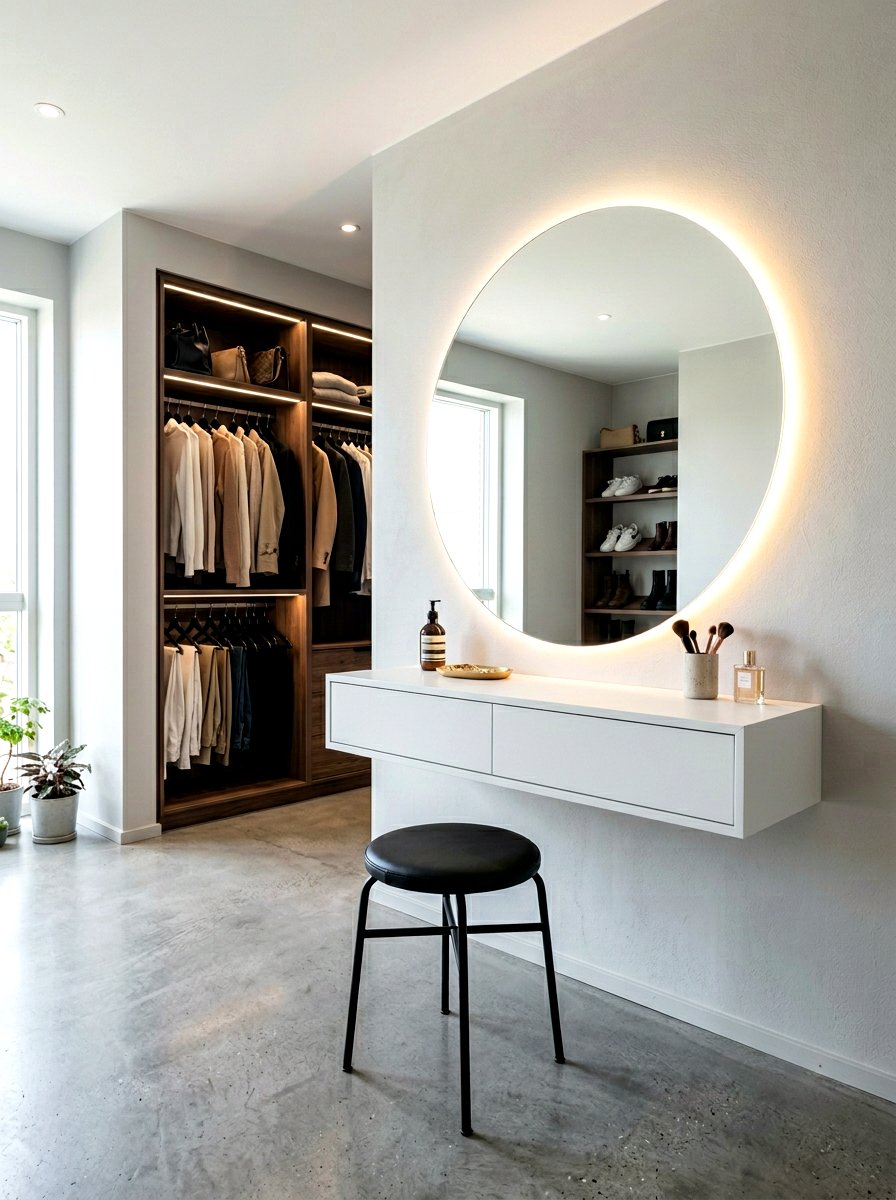Floating vanity mirror - 30 dressing room mirror ideas