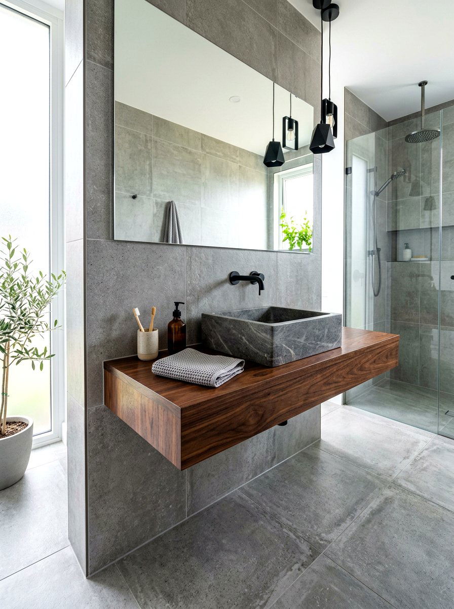 Floating vanity vessel sink bathroom - 30 vessel sink bathroom ideas