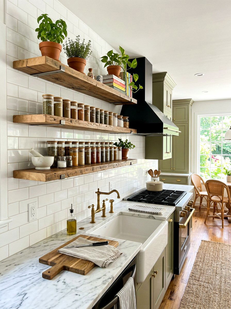 Floating wall shelves - 30 empty wall ideas