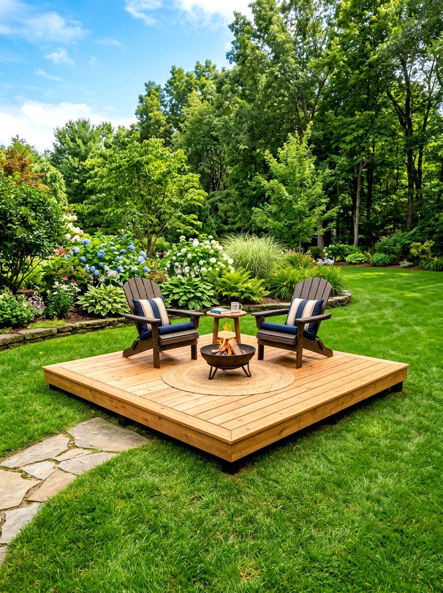Floating wood deck - 30 cozy deck ideas
