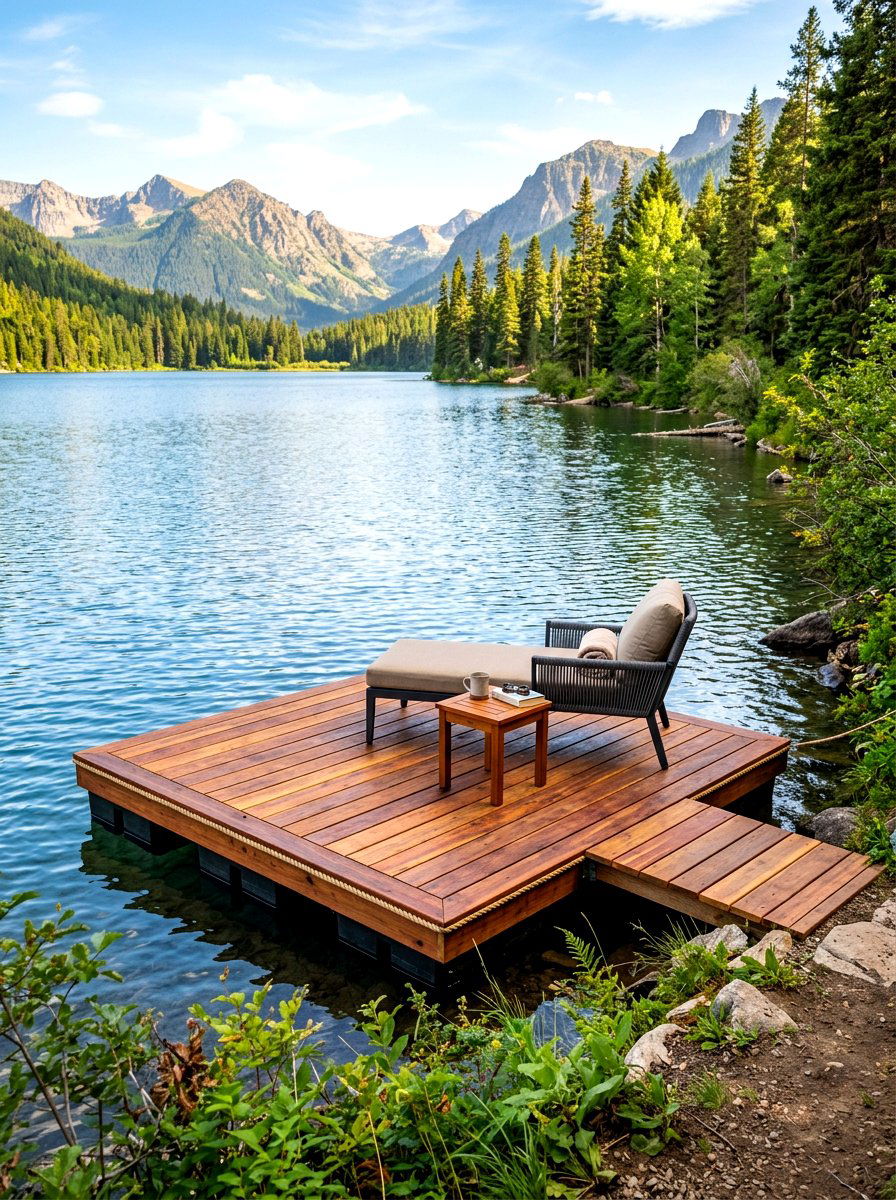 Floating wooden deck - 30 small patio ideas