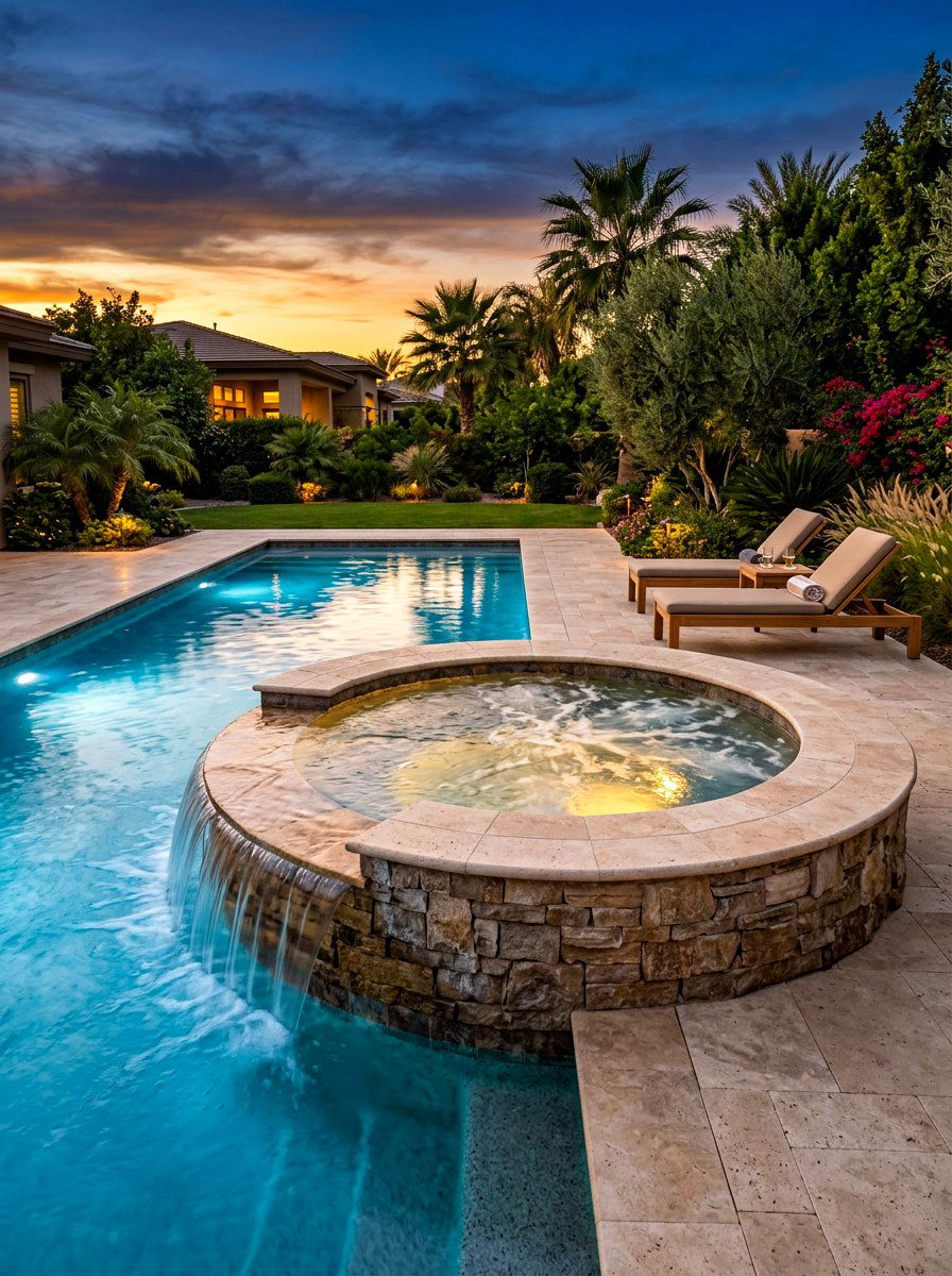 Floating wooden deck - 30 resort style backyard lounge ideas