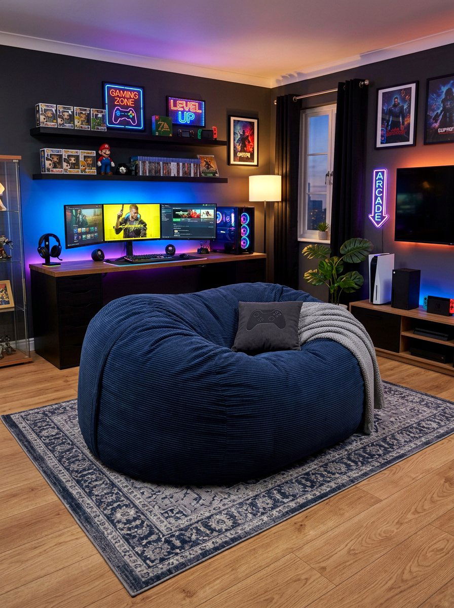 Floor Based Bean Bag Chair - 30 cozy cocoon chair ideas