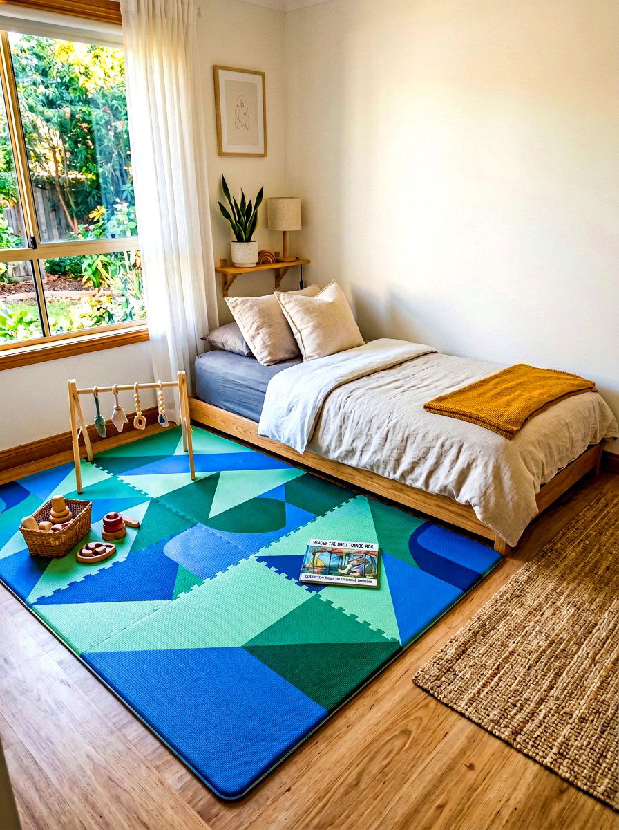 Floor Bed And Soft Play Mat Area - 30 Montessori playroom ideas