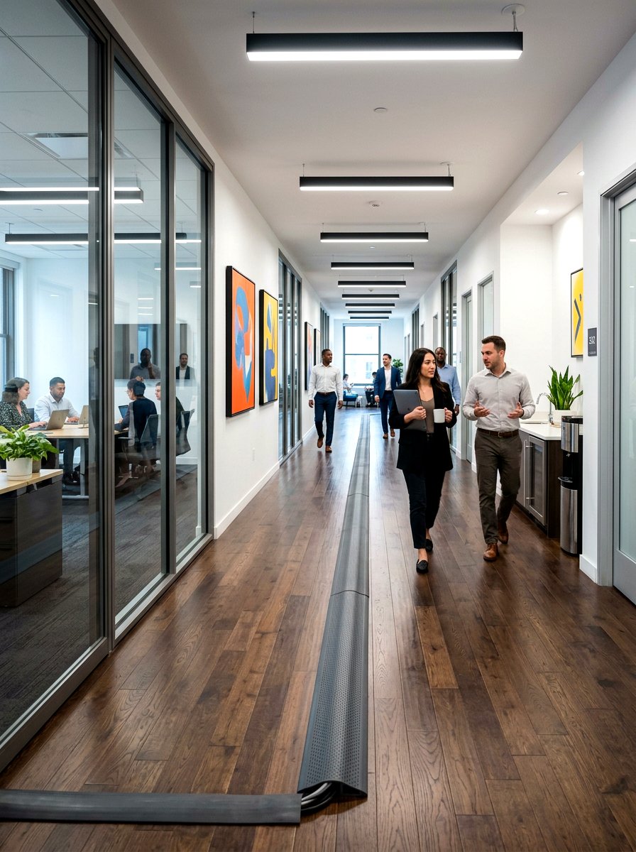 Floor Cord Cover - 30 office cable management ideas