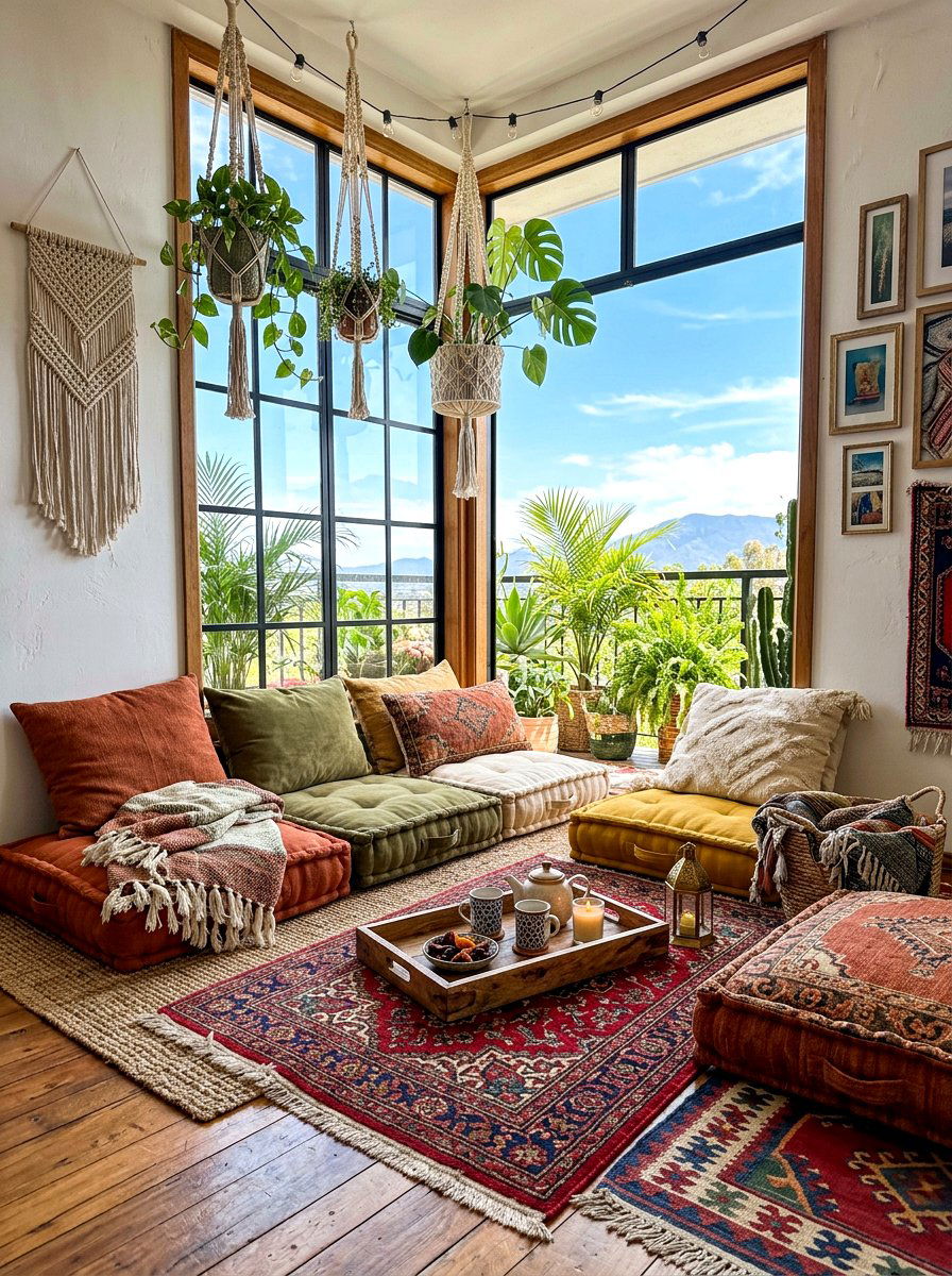 Floor Cushion Lounge - 30 stargazing backyard lounge ideas