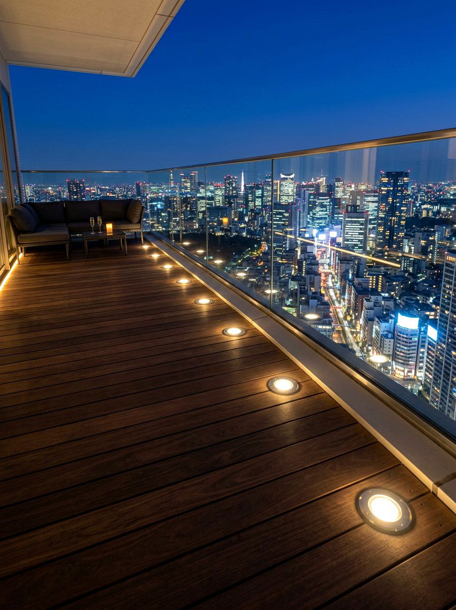 Floor Deck Lights - 30 apartment patio mood lighting ideas