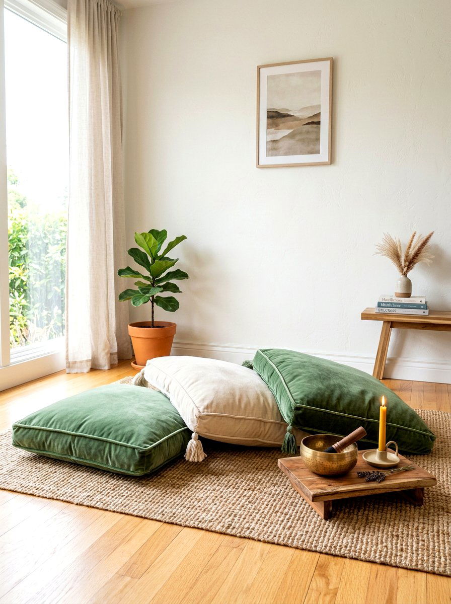 Floor Pillow Meditation Space - 30 quiet corner decor ideas