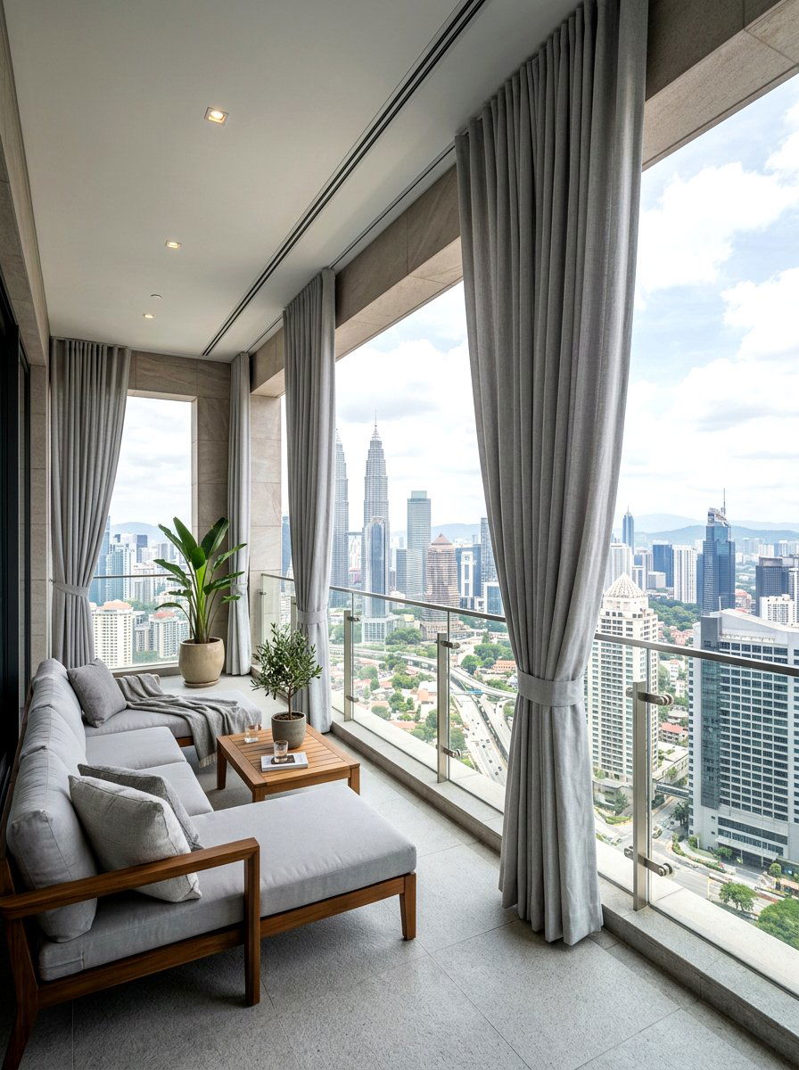 Floor To Ceiling Balcony Drapes - 30 balcony privacy curtain ideas aesthetic