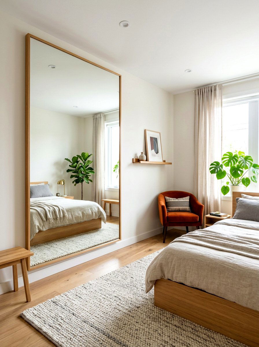 Floor To Ceiling Bedroom Mirror - 30 mirror wall small room ideas