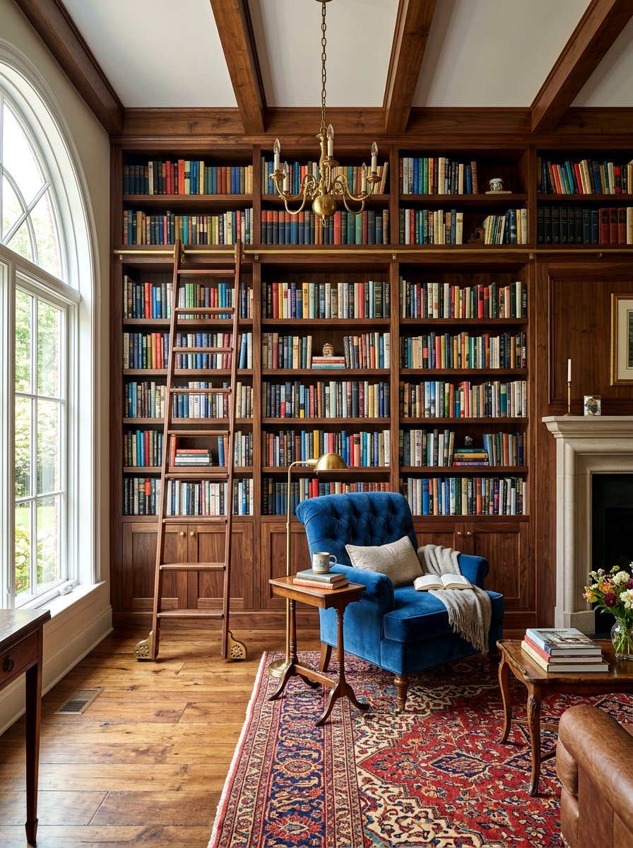 Floor To Ceiling Bookshelf - 30 tall ceiling living room ideas