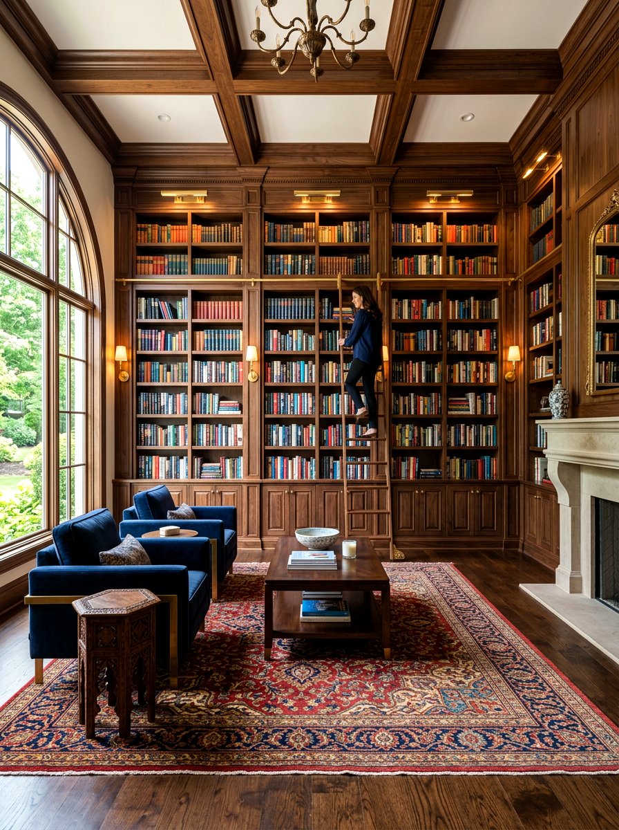 Floor To Ceiling Bookshelf Wall - 30 reading salon living room ideas