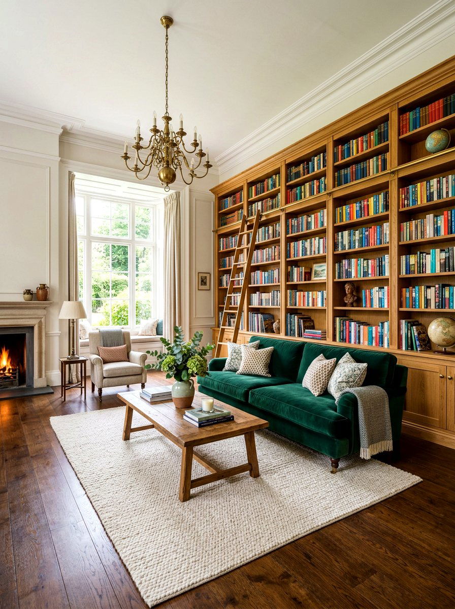 Floor To Ceiling Bookshelves - 30 library style living room ideas