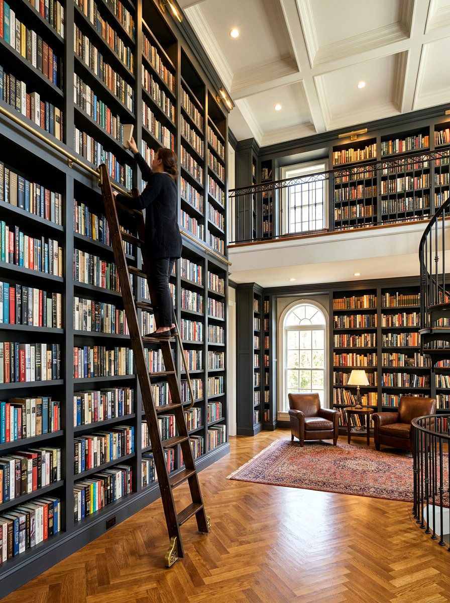Floor To Ceiling Bookshelves - 30 moody reader nook ideas