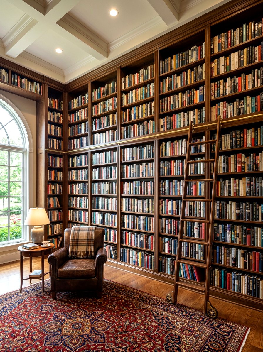 Floor To Ceiling Bookshelves - 30 reading room aesthetic ideas