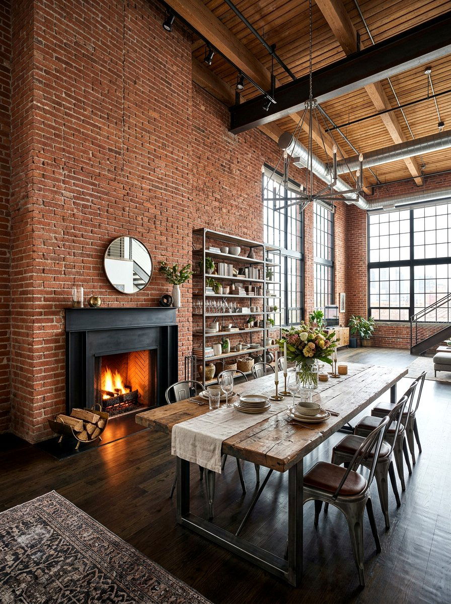 Floor To Ceiling Brick Fireplace - 30 dining room fireplace wall ideas