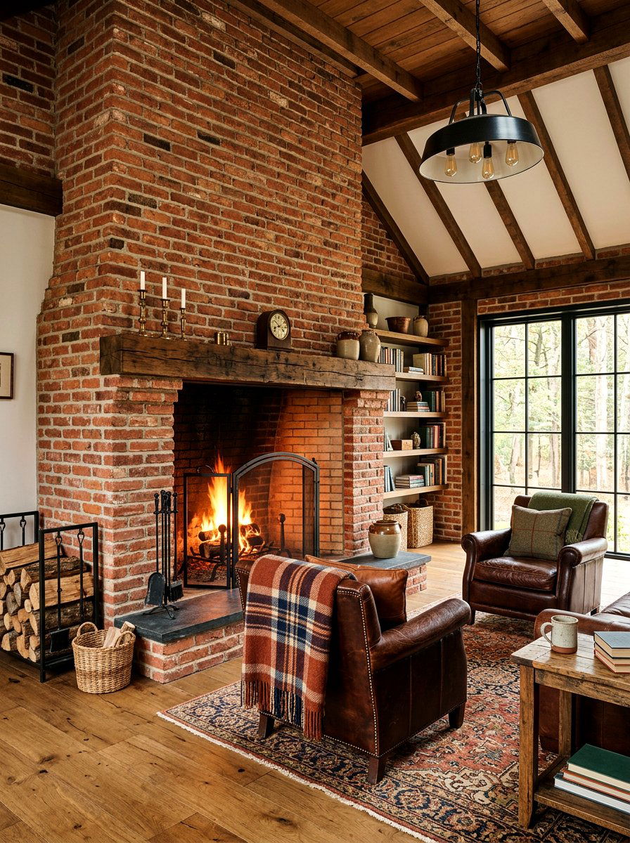 Floor To Ceiling Brick Fireplace - 30 fireplace wall living room ideas