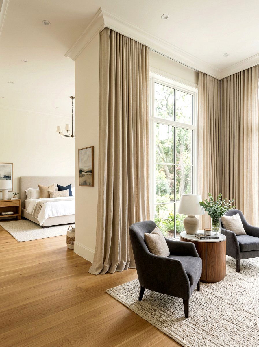 Floor To Ceiling Curtains - 30 cozy bedroom ideas