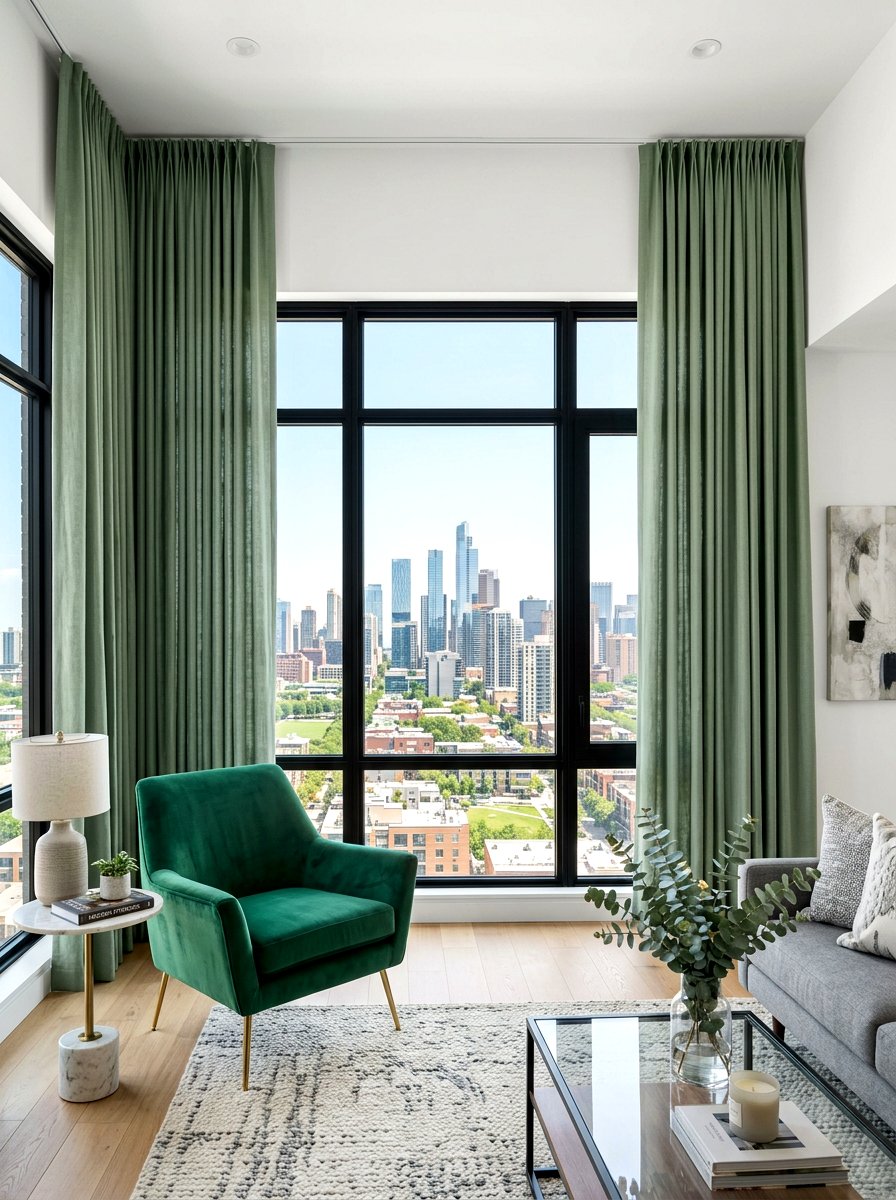 Floor To Ceiling Curtains - 30 first apartment living room ideas