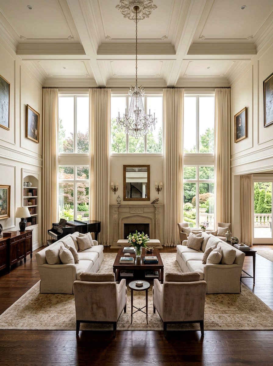 Floor To Ceiling Drapery Living Room - 30 tailored drapery living room ideas