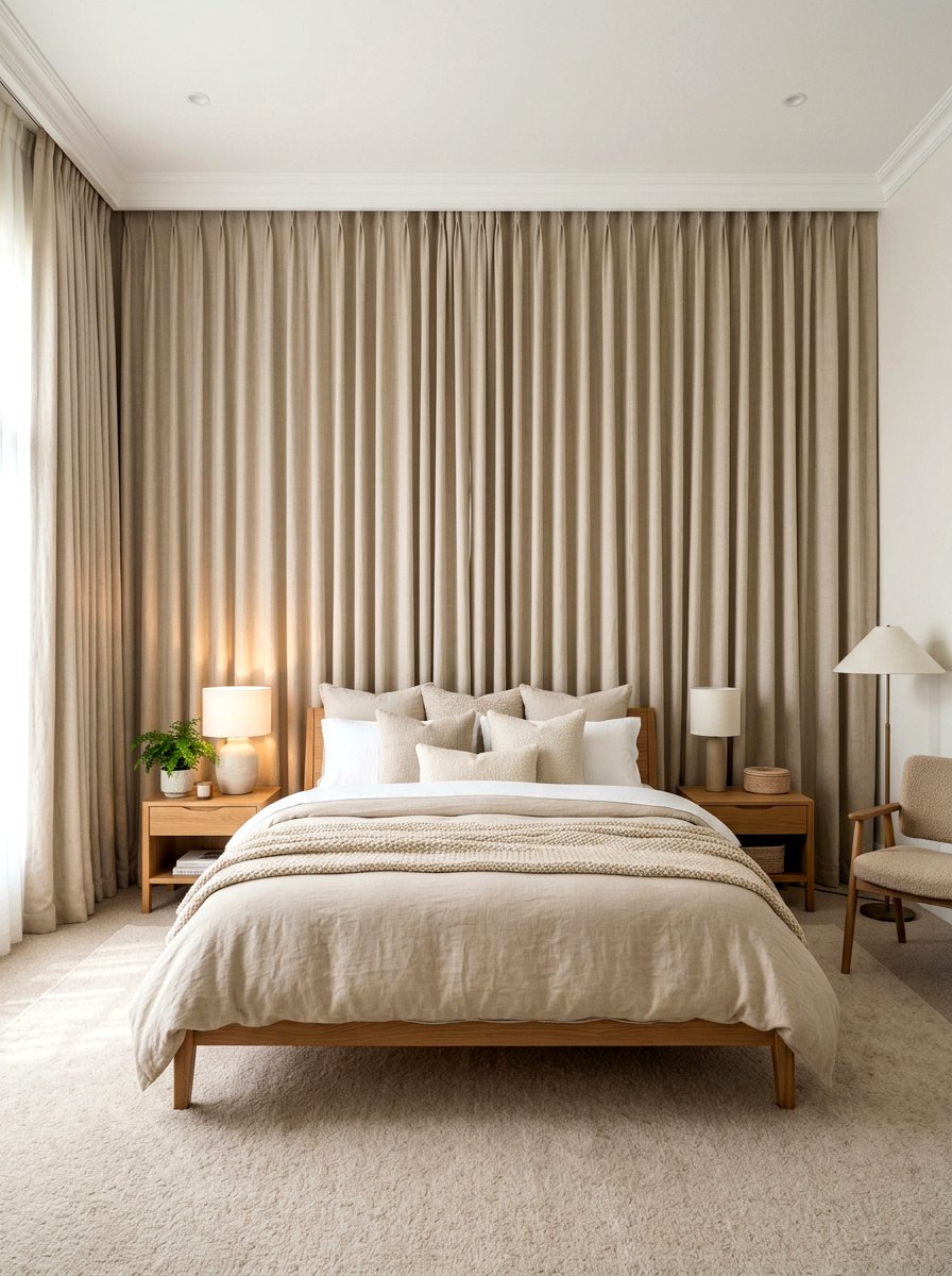 Floor To Ceiling Fabric - 30 headboard wall ideas