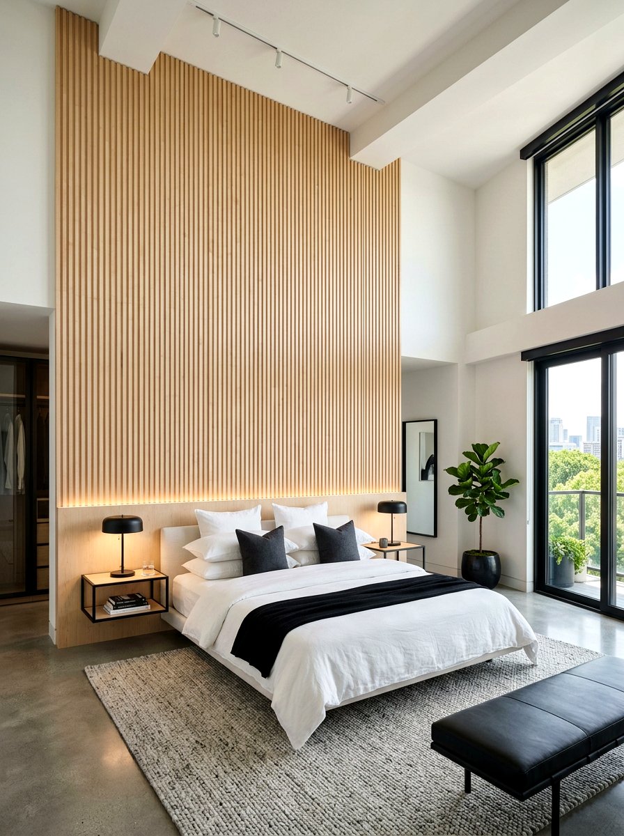 Floor To Ceiling Fluted Headboard - 30 fluted headboard ideas