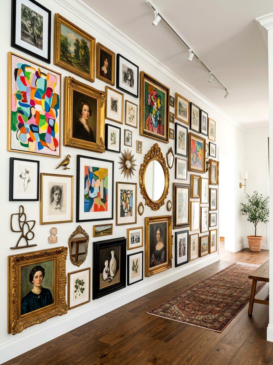 Floor To Ceiling Gallery Wall - 30 maximalist decor ideas