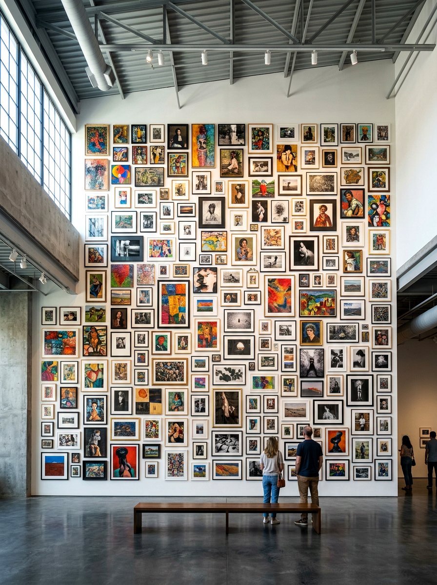 Floor To Ceiling Gallery - 30 bold colorful gallery wall ideas