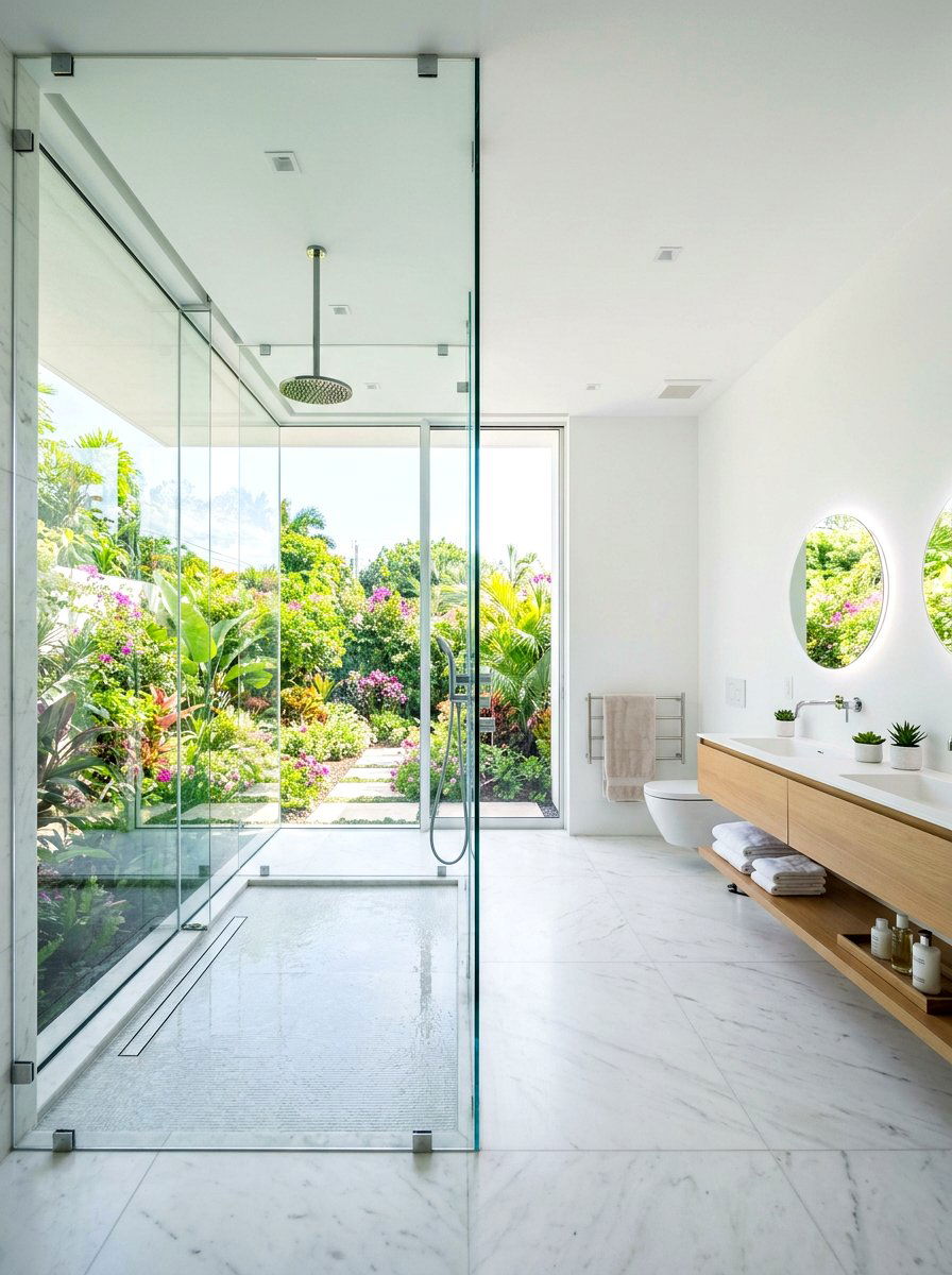 Floor To Ceiling Glass - 30 spa shower ideas
