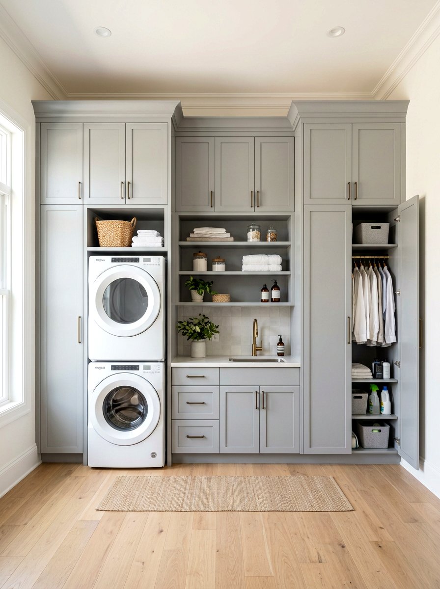 Floor To Ceiling Laundry Storage - 30 laundry room cabinet ideas