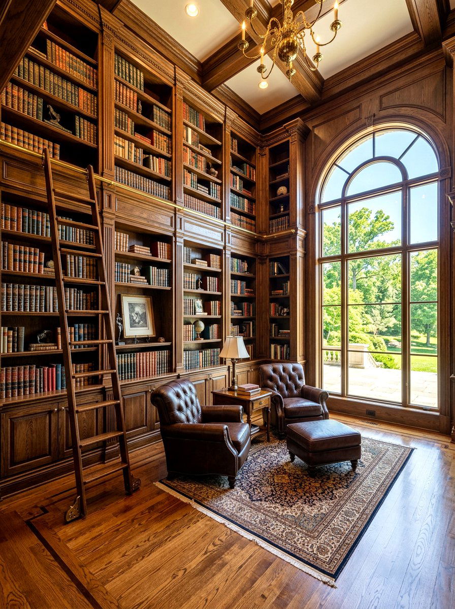 Floor To Ceiling Library Shelves - 30 paneled library ideas