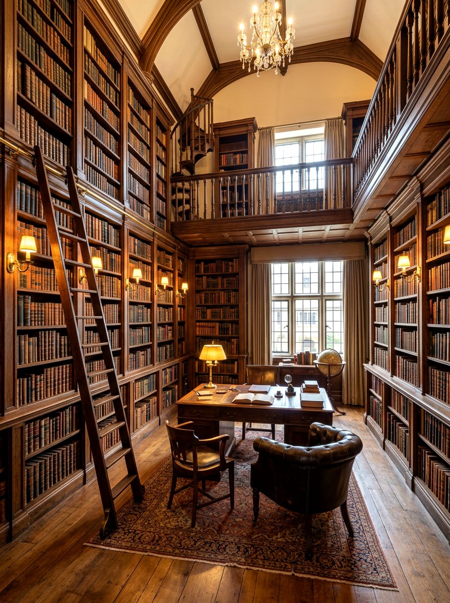 Floor To Ceiling Library Study - 30 study room ideas