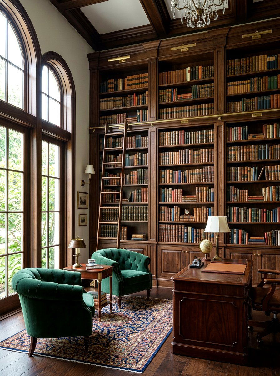 Floor To Ceiling Library Wall Office - 30 bookshelf wall office ideas