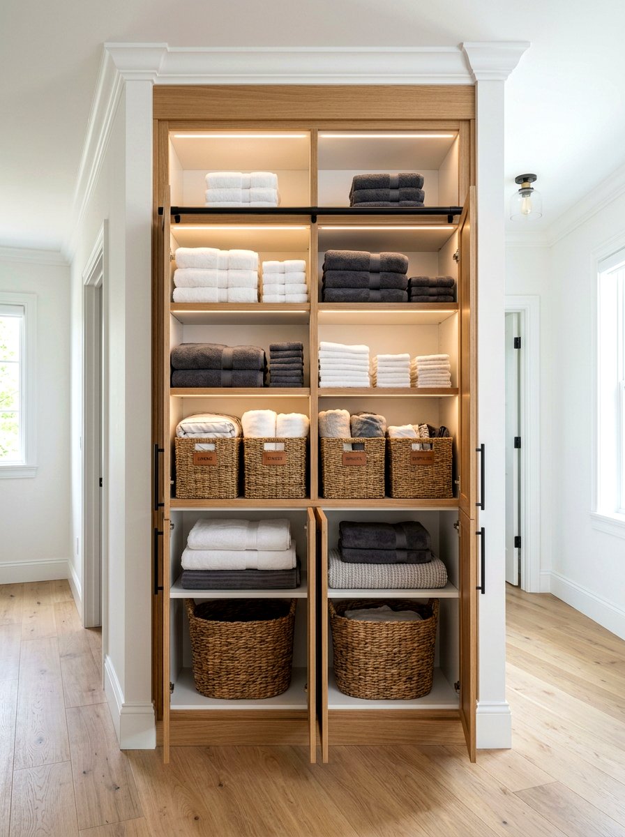 Floor To Ceiling Linen Closet - 30 built in bathroom storage ideas