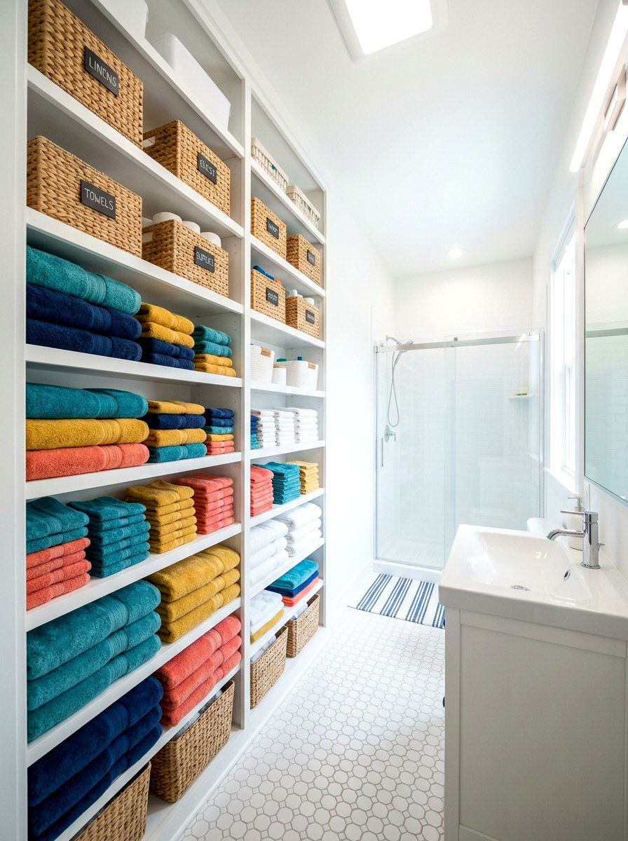 Floor To Ceiling Linen Shelves - 30 bathroom linen shelf ideas