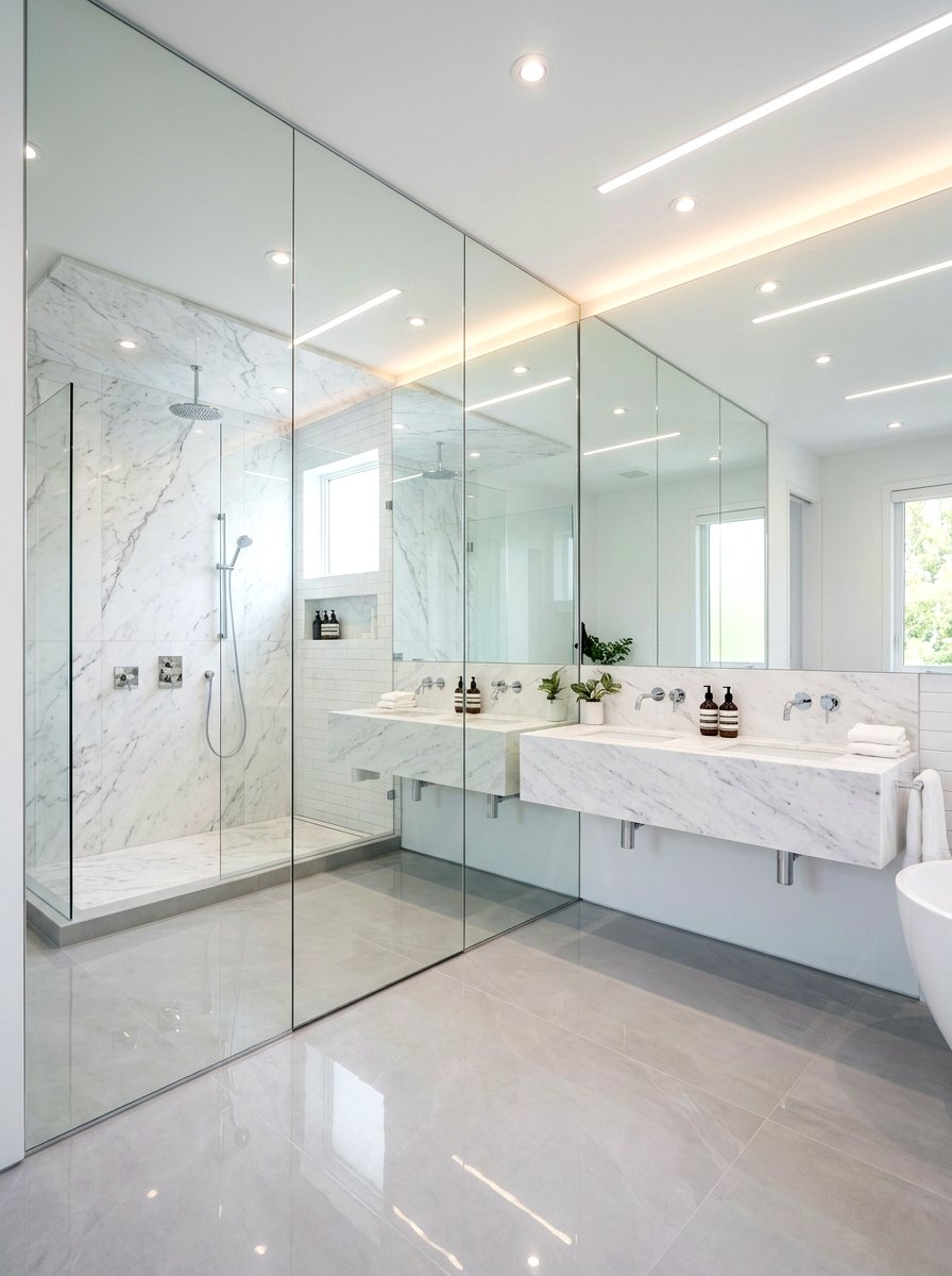 Floor To Ceiling Mirror Bathroom - 30 dramatic bathroom ideas
