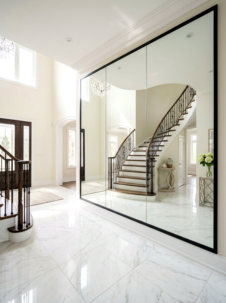 Floor To Ceiling Mirror Foyer - 30 quiet luxury entryway ideas