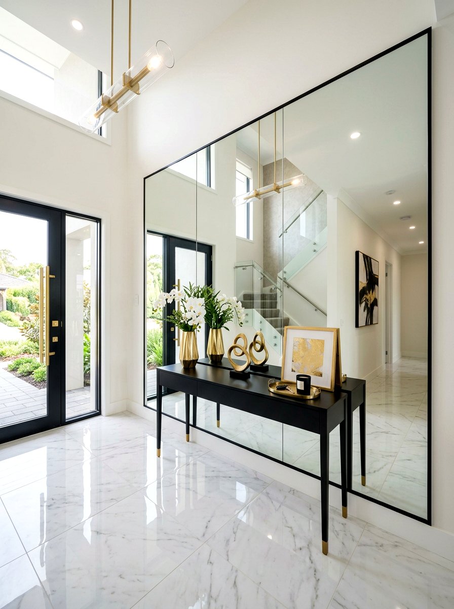 Floor To Ceiling Mirror Foyer - 30 mirror wrapped foyer ideas