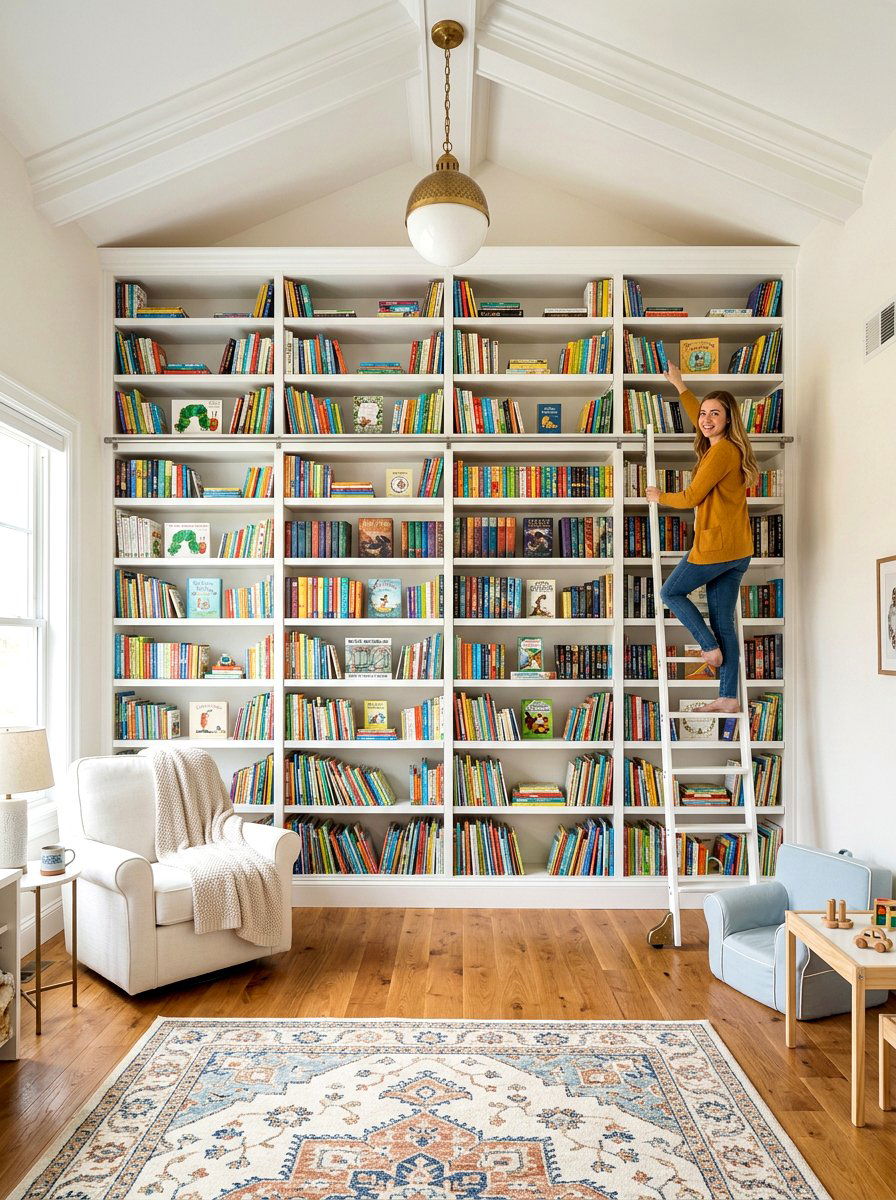 Floor To Ceiling Nursery Library - 30 nursery library wall ideas