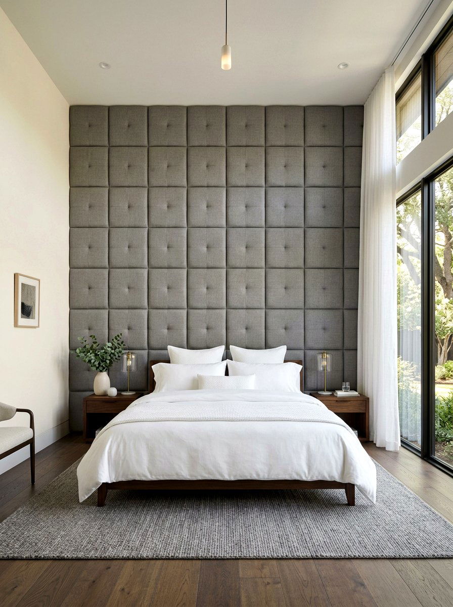 Floor To Ceiling Padded Wall - 30 wall wrapped headboard ideas