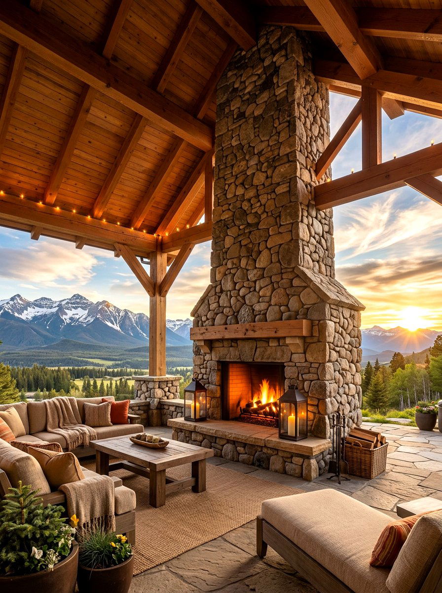 30 Covered Patio Fireplace Ideas for Warmth and Ambiance