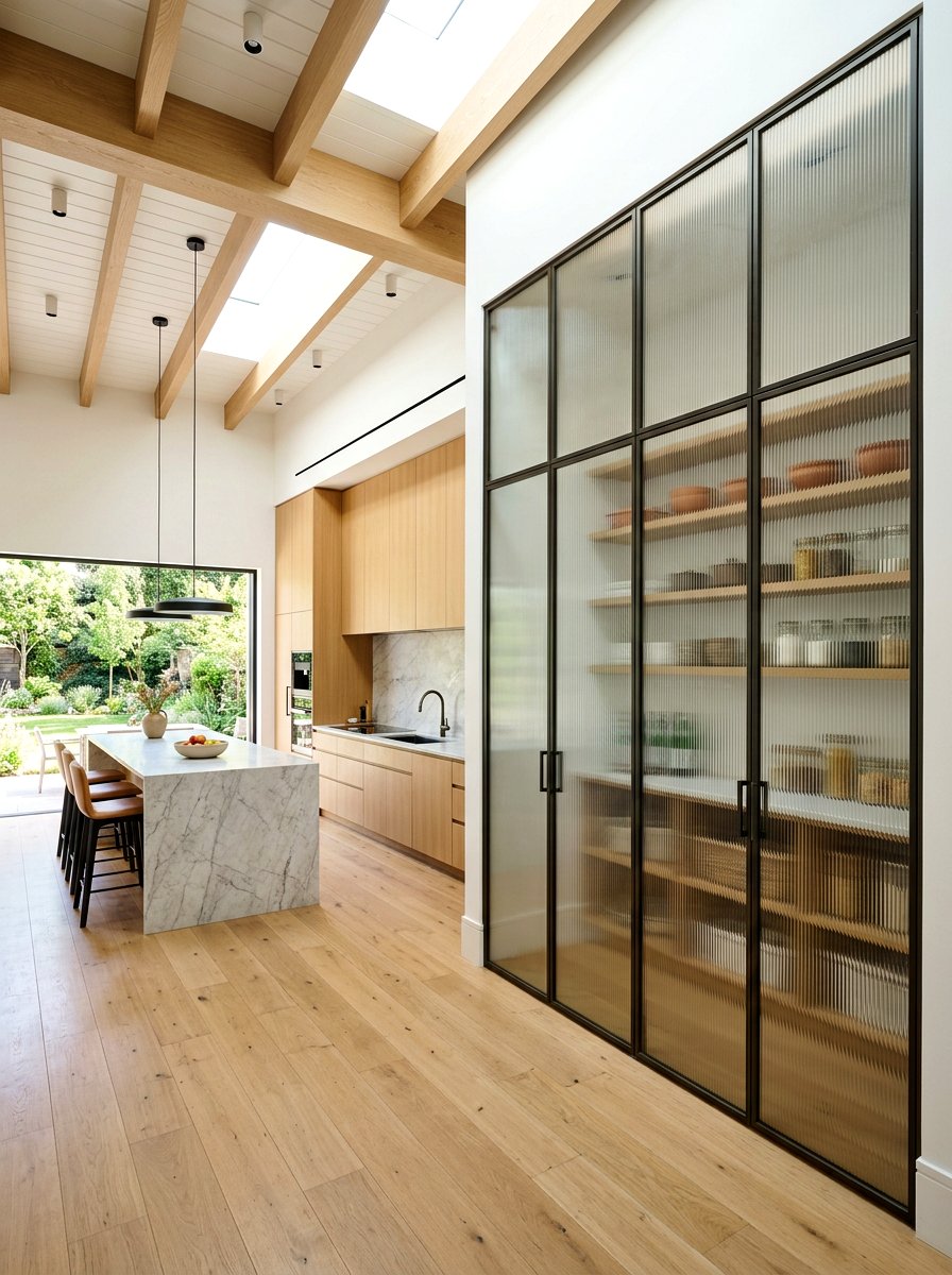 Floor To Ceiling Reeded Glass Pantry - 30 reeded glass pantry ideas