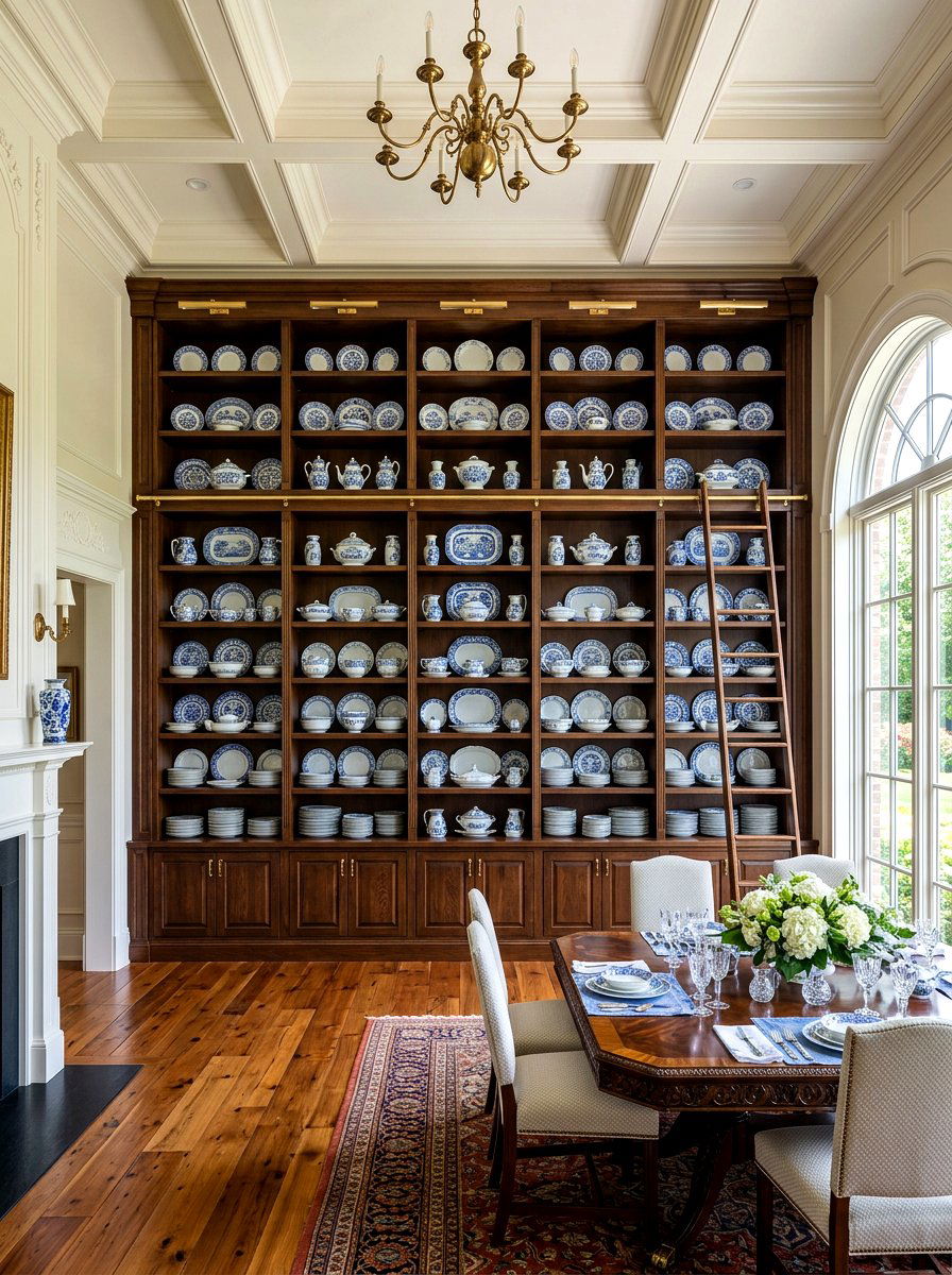 Floor To Ceiling Shelves - 30 dining room china display ideas